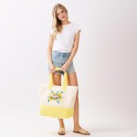 Wholesale hello Summer Terry Cloth Tote Bag Full Zip Closure Lined Body Open Po