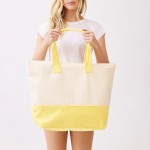 Wholesale hello Summer Terry Cloth Tote Bag Full Zip Closure Lined Body Open Po