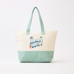 Wholesale beach Bum Terry Cloth Tote Bag Full Zip Closure Lined Body Open Pocke