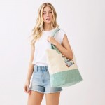 Wholesale beach Bum Terry Cloth Tote Bag Full Zip Closure Lined Body Open Pocke