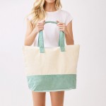 Wholesale beach Bum Terry Cloth Tote Bag Full Zip Closure Lined Body Open Pocke