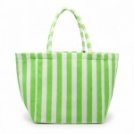 Wholesale striped Terry Cloth Tote Bag Full Zip Closure Lined Body Open Pocket L
