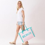 Wholesale bEACH Terry Cloth Tote Bag Fringe Detail Full Zip Closure Internal Po