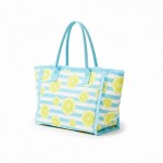 Wholesale lemon Stripe Fringe Tote Bag Full Zip Closure Inner Pocket L T D Polye