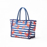 Wholesale crab Stripe Fringe Tote Bag Full Zip Closure Inner Pocket L T D Polyes