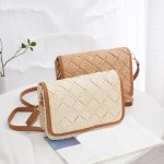 Wholesale woven Straw Tote Bag Vegan Leather Details Snap Closure Lined Body Ope