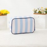Nylon Stripe Pouch With Tassel 

- Fill Zip Closure 
- Lined Body with Open Pocket 
- Approximately 9" L X 7" T X 3" D