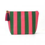 Corduroy Stripe Pouch With Tassel 

- Zip Closure
- Lined Body
- Approximately 10.5" L X 7" T X 3.75" D