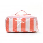 Stripe Makeup Bag

- Full Zip Closure
- 3 Internal Pockets & 1 Zip Brush Pocket
- Approximately 9” L X 5” T X 5” D
