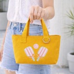 Wholesale charming canvas mini tote adorned delicate embroidered tulip florals