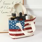 Wholesale striking canvas mini tote bold all American flag coverage stars strip