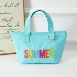 Wholesale bright cheerful canvas mini tote bold SUMMER lettering vibrant multic