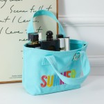 Wholesale bright cheerful canvas mini tote bold SUMMER lettering vibrant multic