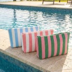 Wholesale stripe Terry Cloth Pouch Full Zip Closure Lined Body L T D