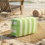 Wholesale stripe Terry Cloth Pouch Full Zip Closure Lined Body L T D