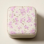 Wholesale floral Print Vegan Leather Travel Jewelry Box Full Zipper Closure Mirr