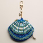 Wholesale seed Beaded Shell Pouch Key Ring L