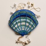 Wholesale seed Beaded Shell Pouch Key Ring L