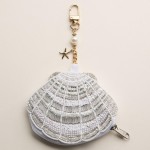 Wholesale seed Beaded Shell Pouch Key Ring L