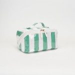 Wholesale stripe Makeup Bag Full Zip Closure Internal Pockets Zip Brush Pocket L