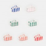 Wholesale stripe Makeup Bag Full Zip Closure Internal Pockets Zip Brush Pocket L