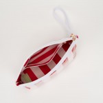 Wholesale striped Pouch Wristlet Strap Full Zip Closure Lined Body One Internal