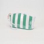 Wholesale striped Pouch Wristlet Strap Full Zip Closure Lined Body One Internal