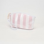Wholesale striped Pouch Wristlet Strap Full Zip Closure Lined Body One Internal