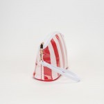 Wholesale striped Pouch Wristlet Strap Full Zip Closure Lined Body One Internal