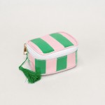 Wholesale striped Pouch Tassels Full Zip Closure One Internal Zip Pouch Lined Bo