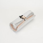 Wholesale woven Vegan Leather Roll Up Jewelry Organizer Metal Plastic Buckle Clo