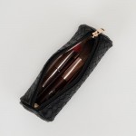 Wholesale woven Vegan Leather Roll Up Jewelry Organizer Metal Plastic Buckle Clo