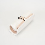 Wholesale woven Vegan Leather Roll Up Jewelry Organizer Metal Plastic Buckle Clo