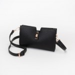 Wholesale vegan Leather Crossbody Clutch Bag Press Lock Closure Removeable Cross