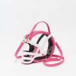 Wholesale clear Football Helmet Tote Bag Vegan Leather Trim Full Zip Closure Han