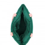 Wholesale quilted puffer bag padded body embroidered hanging ornaments front Sol