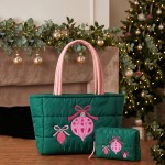 Wholesale quilted puffer bag padded body embroidered hanging ornaments front Sol