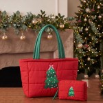 Wholesale quilted puffer bag padded body embroidered trimmed tree front Sold pad