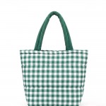 Wholesale quilted puffer bag checked gingham print padded body matching padded h