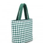 Wholesale quilted puffer bag checked gingham print padded body matching padded h