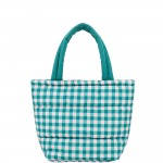 Wholesale quilted puffer bag checked gingham print padded body matching padded h