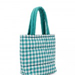 Wholesale quilted puffer bag checked gingham print padded body matching padded h