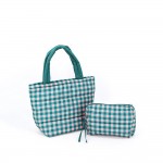 Wholesale quilted puffer bag checked gingham print padded body matching padded h