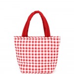 Wholesale quilted puffer bag checked gingham print padded body matching padded h