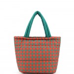 Wholesale quilted puffer bag checked gingham print padded body matching padded h