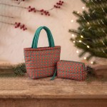 Wholesale quilted puffer bag checked gingham print padded body matching padded h