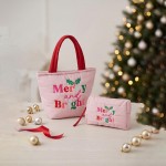 Wholesale quilted puffer bag padded body embroidered holiday greeting across fro