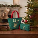 Wholesale quilted puffer bag padded body embroidered holiday script holly Sold p