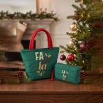 Wholesale quilted puffer bag padded body embroidered holiday script holly Sold p