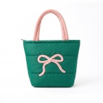 Wholesale quilted puffer bag padded body applique bow across front Sold padded t